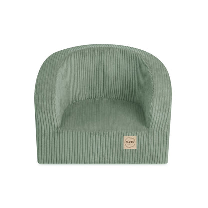 Zelené pěnové křesílko pro děti Plush Nest Dream Corner z manšestru s opěradlem a boky – fotografie 6