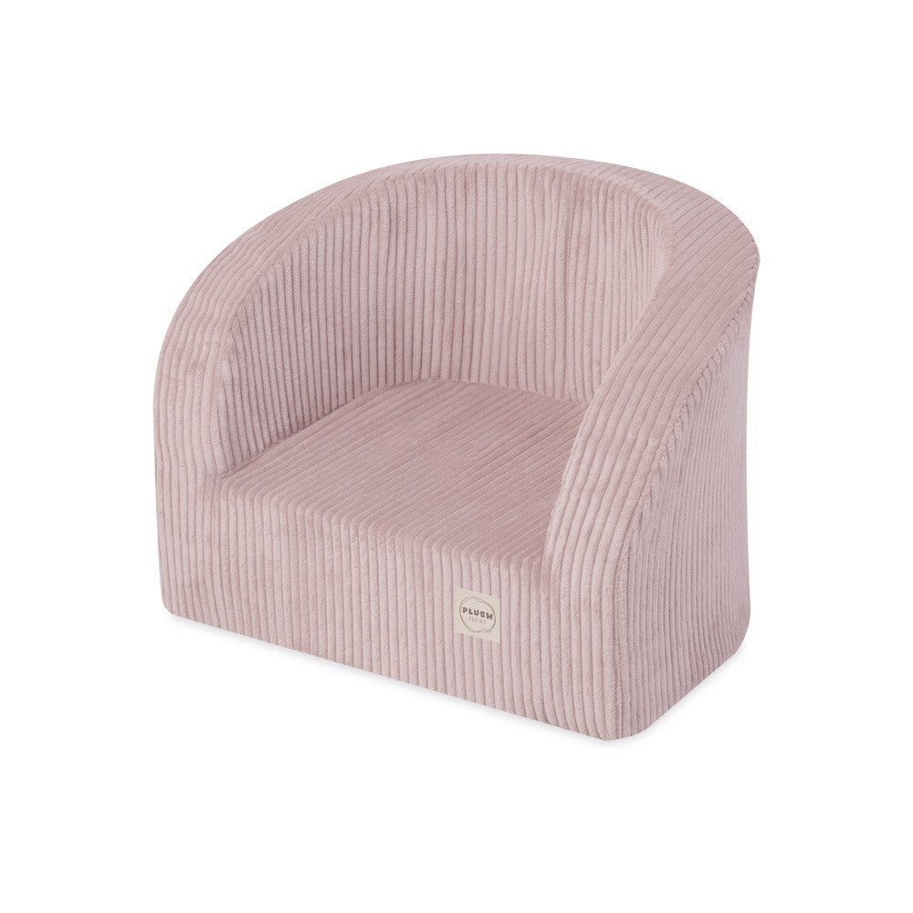 Světle růžové křeslo do dětského pokoje Plush Nest Dream Corner z manšestru a pěny