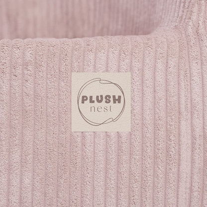 Světle růžové křeslo do dětského pokoje Plush Nest Dream Corner z manšestru a pěny – fotografie 7