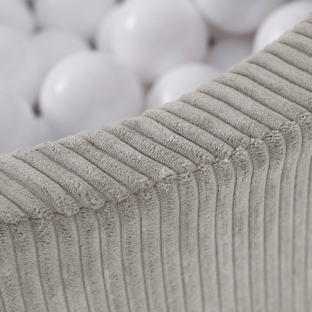 Suchý bazének s míčky Plush Nest, béžový manšestr 90 × 30 cm, perleťové, modré a zlaté míčky – fotografie 2