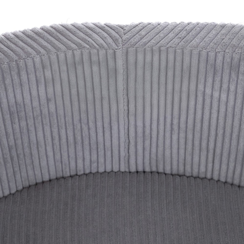 Suchý bazének s míčky Plush Nest, světle šedý manšestr 90 × 30 cm, perleťové, světle modré a stříbrné míčky – fotografie 4