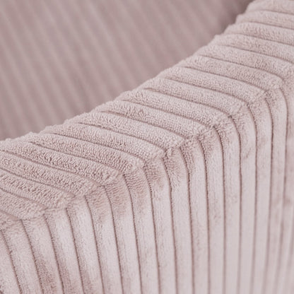 Suchý bazének s míčky Plush Nest, světle růžový manšestr 90 × 30 cm, perleťové, světle růžové a zlaté míčky – fotografie 6