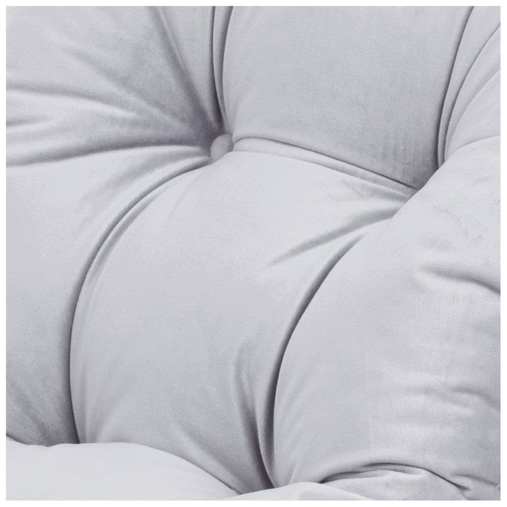 Montessori houpadlo 4v1 Plush Nest, bílé MDF s lezeckou stěnou, skluzavkou a šedým polštářem – fotografie 7