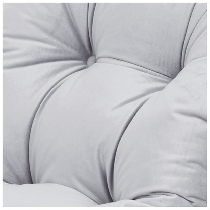 Montessori houpadlo 4v1 Plush Nest, bílé MDF s lezeckou stěnou, skluzavkou a šedým polštářem – fotografie 7