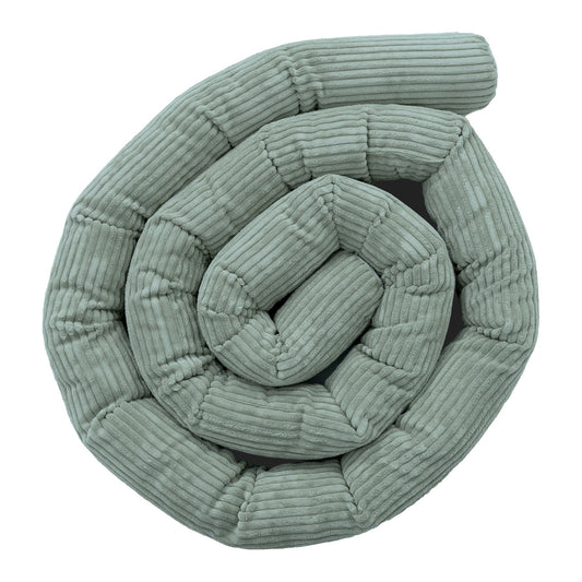 Protective Roll Bumper for Baby Crib – Olive Green