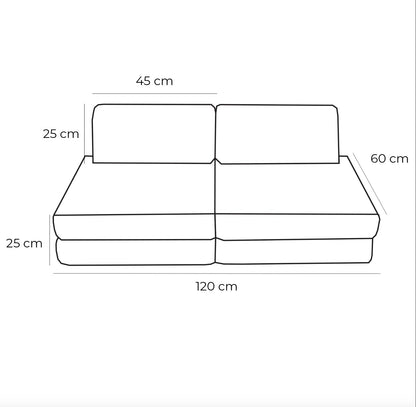 Small Modular Sofa for Kids - Churros White