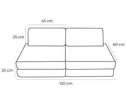 Small Modular Sofa for Kids - Tangle Lagoon Blue