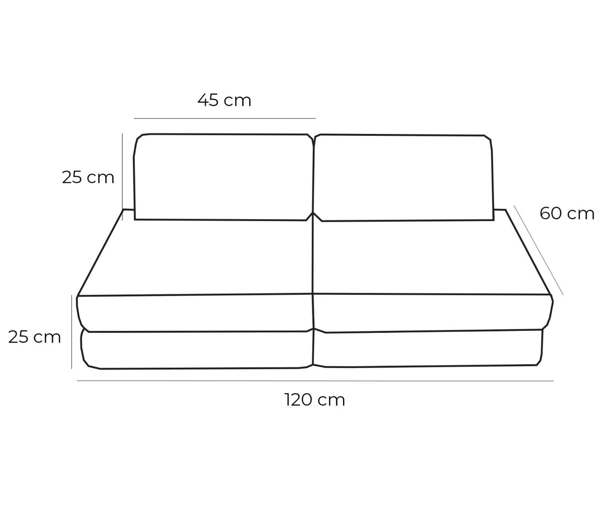 Small Modular Sofa for Kids - Tangle Moon Grey