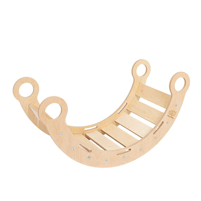 Snug Rocker for Kids - Natural With Pink Pillow