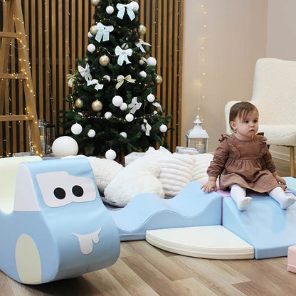 Soft Play Ride On Toy - Světle Modré Autíčko