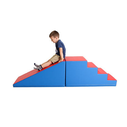 Soft Play Step and Slide Set – Sada schůdků a skluzavky – Modrá/Červená
