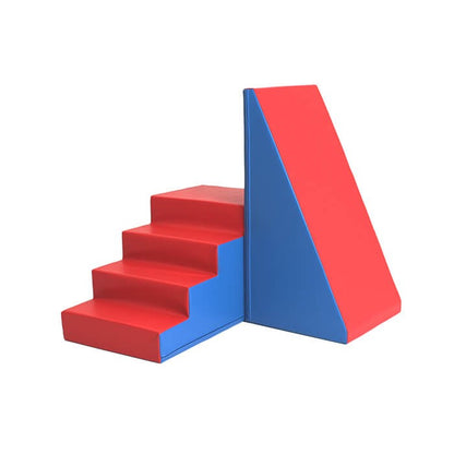 Soft Play Step and Slide Set – Sada schůdků a skluzavky – Modrá/Červená
