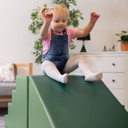 Soft Play Step and Slide Set – Sada schůdků a skluzavky – Zelená