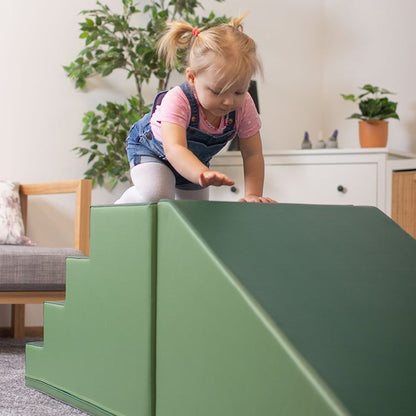 Soft Play Step and Slide Set – Sada schůdků a skluzavky – Zelená