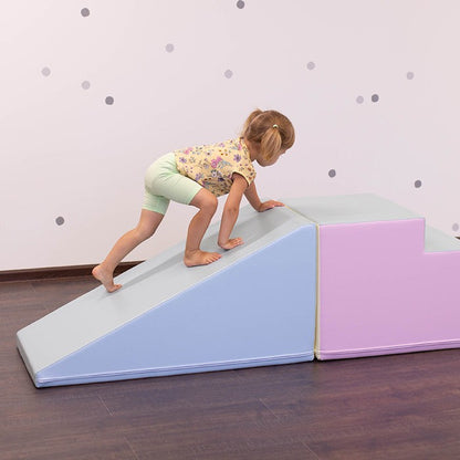 Soft Play Step and Slide Set – Sada schůdků a skluzavky – Pastelové