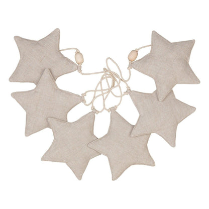 Lněná girlanda moi mili Sand Star Dust se šesti pískovými hvězdami 15 × 15 cm, délka 3 m – fotografie 8