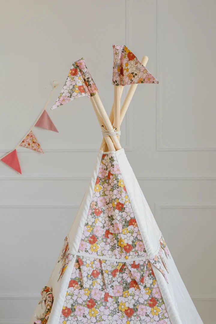 Teepee stan Green Garden moi mili se zahradním potiskem v zelených tónech, bavlna – fotografie 5