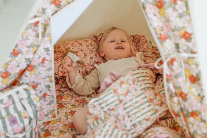 Teepee stan Green Garden moi mili se zahradním potiskem v zelených tónech, bavlna – fotografie 9