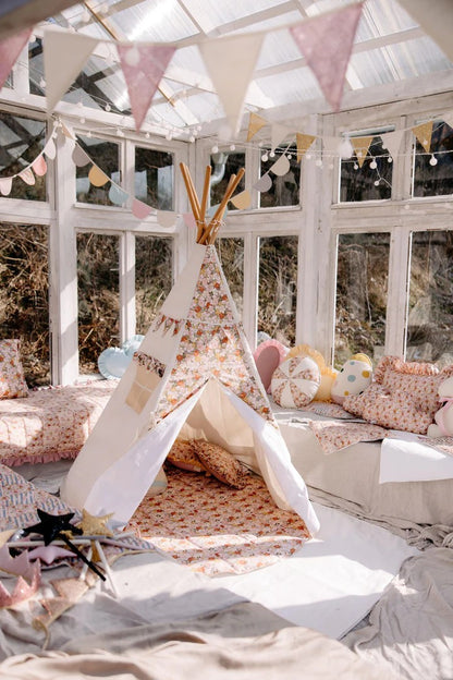 Teepee stan Green Garden moi mili se zahradním potiskem v zelených tónech, bavlna – fotografie 7