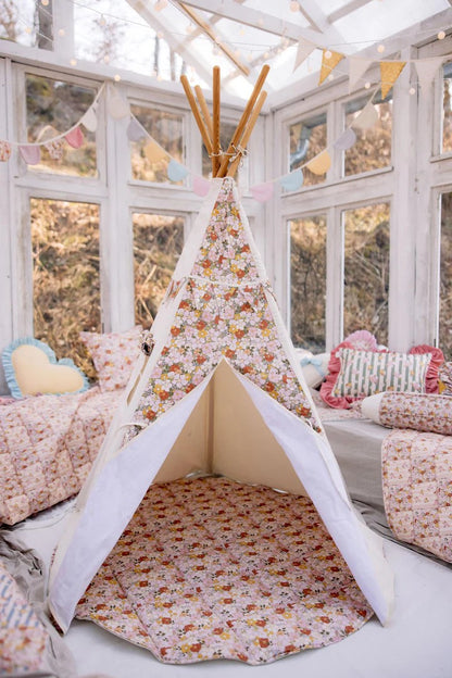 Teepee stan Green Garden moi mili se zahradním potiskem v zelených tónech, bavlna – fotografie 3