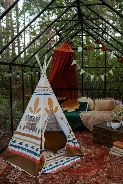 Kulatá podložka do teepee Native Vibe moi mili, průměr 120 cm, oboustranná, bavlna – fotografie 6