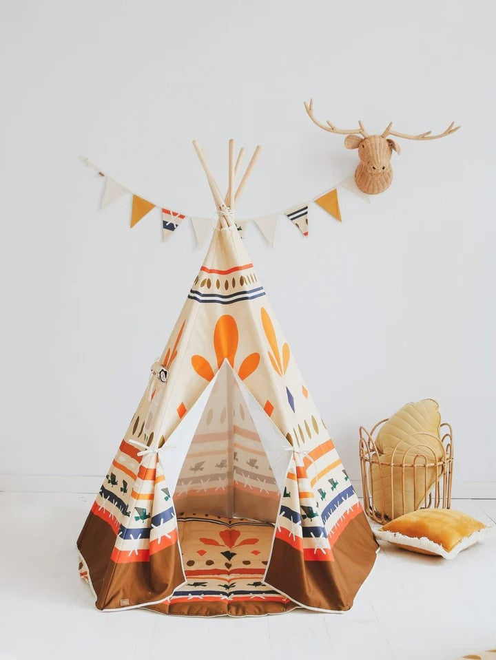 Týpí pro děti Native Vibe moi mili s retro geometrickým vzorem od Aleksandry Birc – fotografie 2