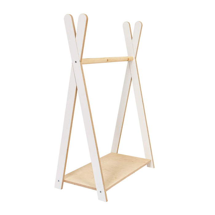 MeowBaby® Dřevěný stojan na oblečení Tipi malý – Bílá