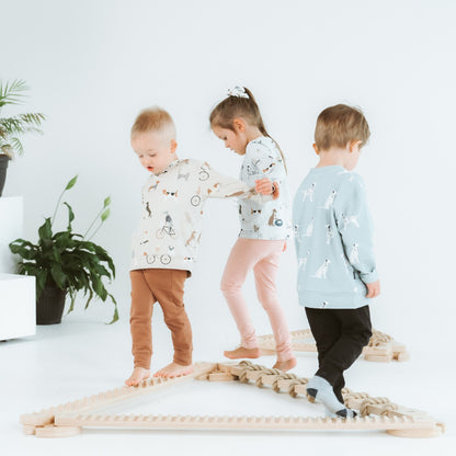 TipiToo® malý balanční kladinový set - 3 kusy - Jutové Lano