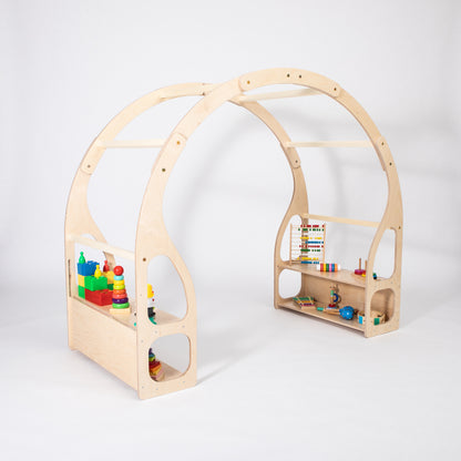 Montessori herní stanice – dětská kuchyňka, obchod a úložný prostor