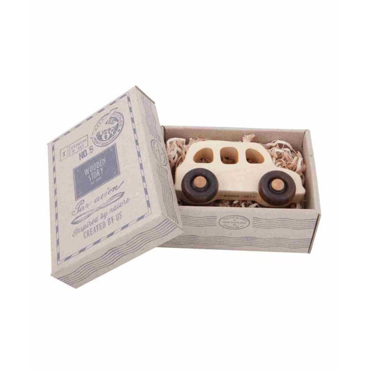 Dřevěné autíčko Wooden Story English Taxi z několika druhů dřeva – pohled 2