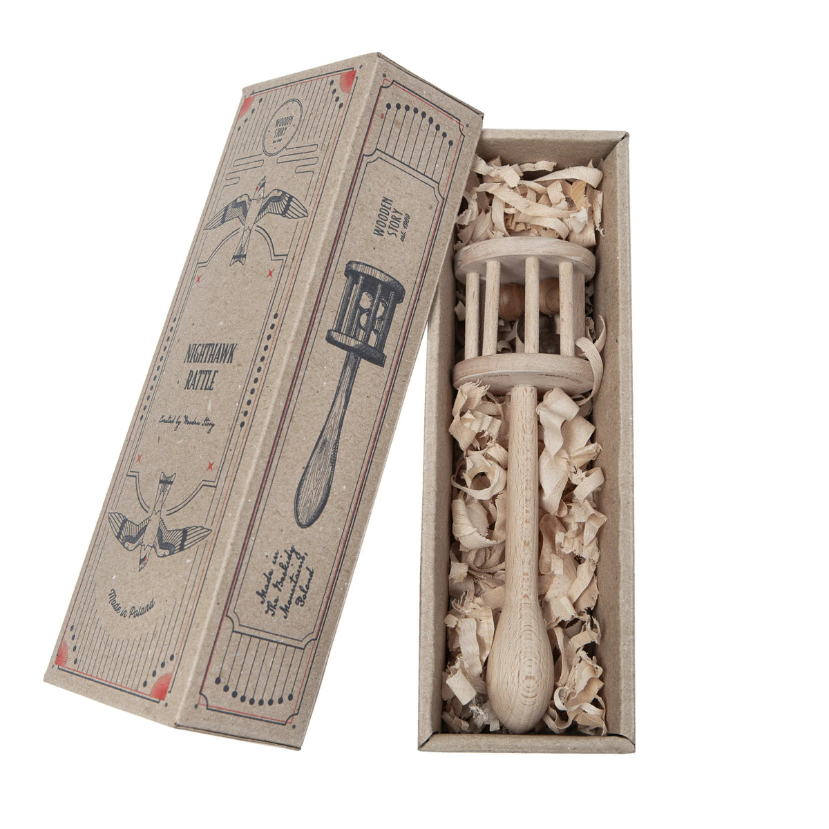 Dřevěné chrastítko s rukojetí Wooden Story Lelek – pohled 5