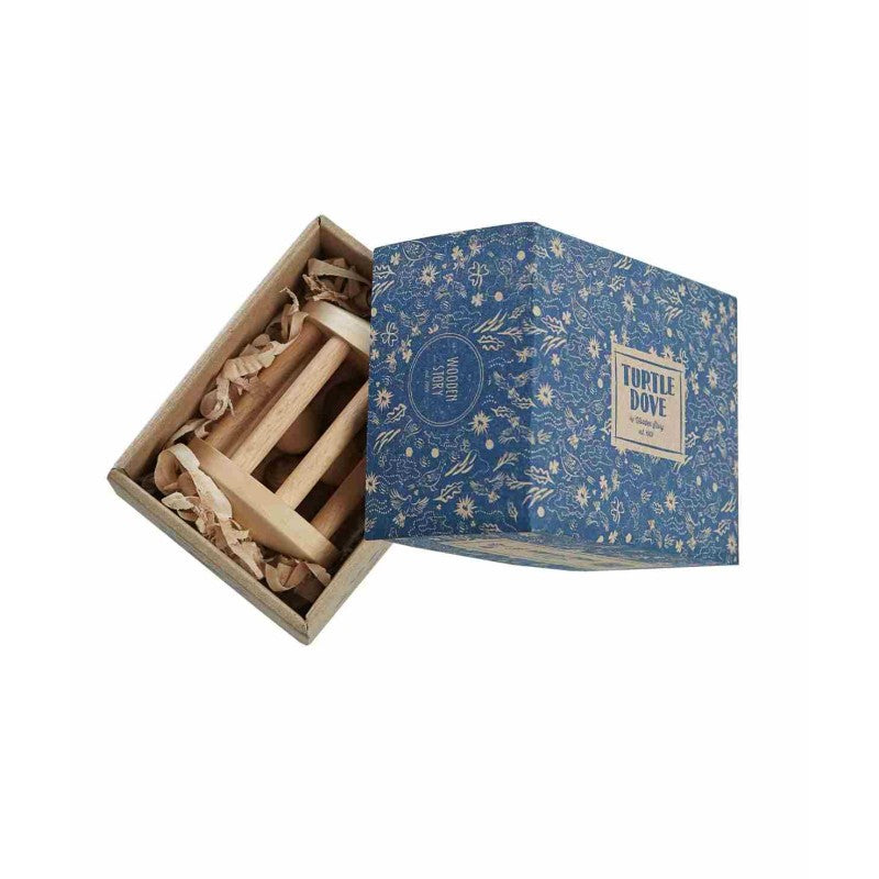 Dřevěné chrastítko ptáček Wooden Story Hrdlička – pohled 3