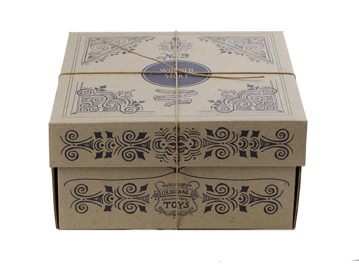 Dřevěné navlékací tvary Wooden Story XL v přírodní barvě dřeva s deskou – pohled 2