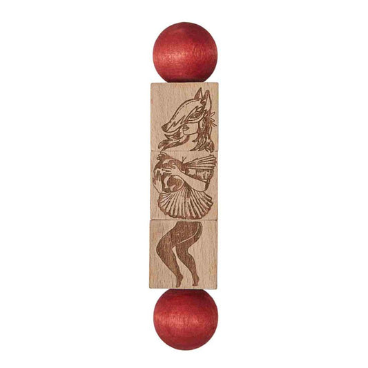 Commedia Dell'Arte Wooden Spinning Puzzle - Colorful