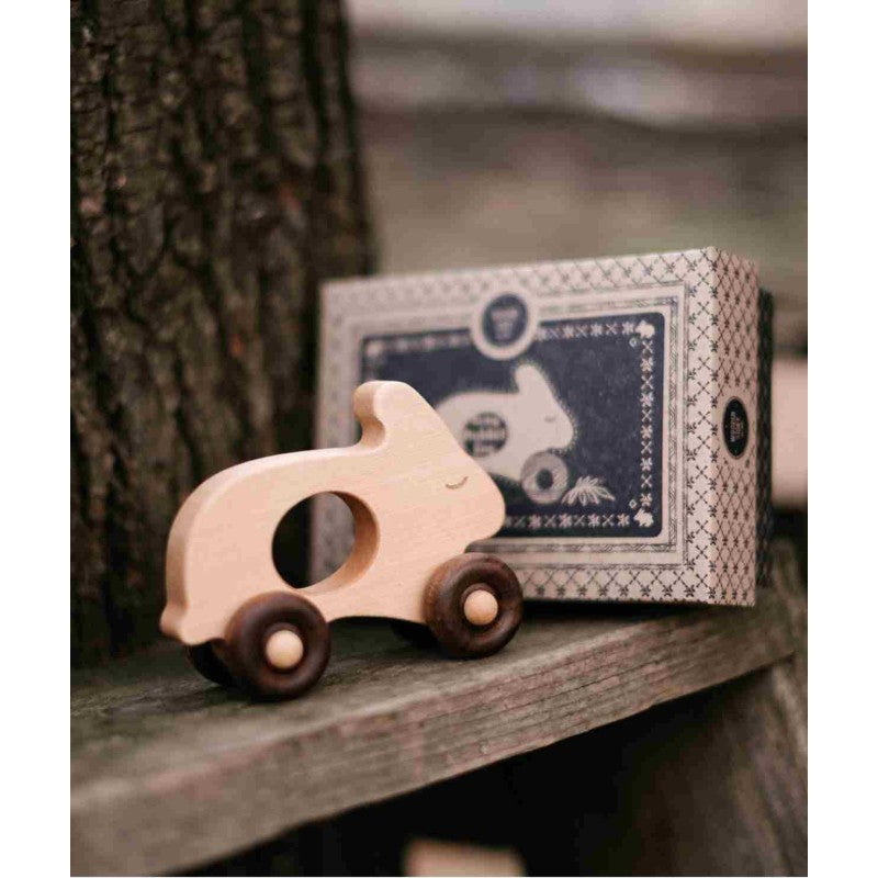 Dřevěný zajíček na kolečkách Wooden Story – pohled 6