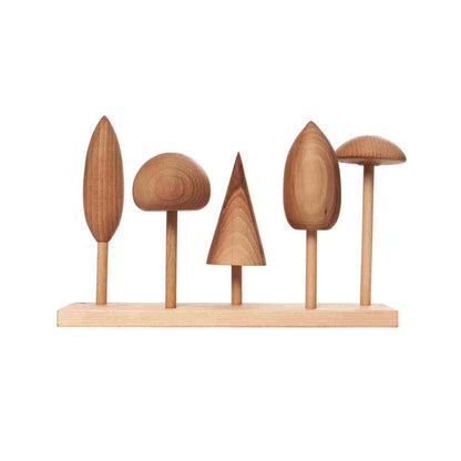 Dřevěná skládačka stromy Wooden Story s vyměnitelnými korunami a kmeny
