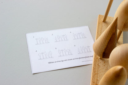 Dřevěná skládačka stromy Wooden Story s vyměnitelnými korunami a kmeny – pohled 5